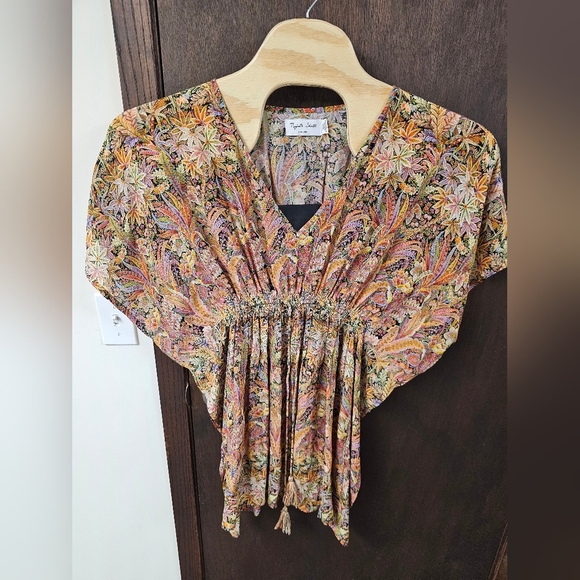 Anthropologie Caftan by Rujuta Sheth Cinched OS floral paisley - Picture 2 of 8